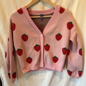 Old Navy Pink Strawberry Cardigan